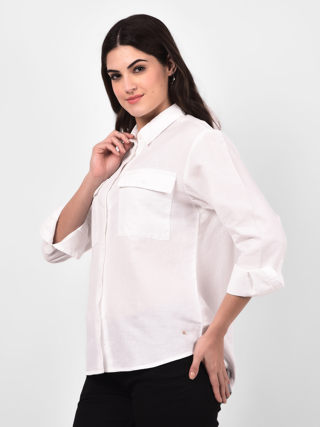Numero Uno Women Classic White Button-Up Shirt